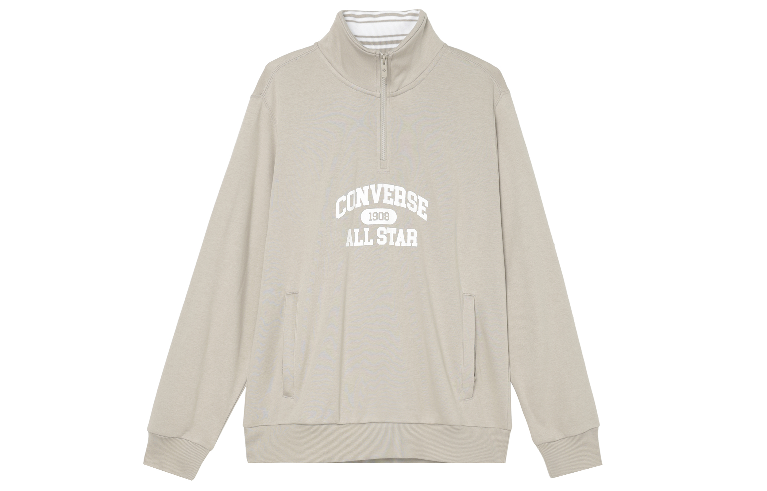Converse Retro Quarter Zip Khaki Sweatshirt - Soft & Comfortable Pullover 10026710-A02