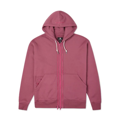 Converse Retro Solid Color Loose Hoodie Jacket Unisex Red Purple 10022002-A05