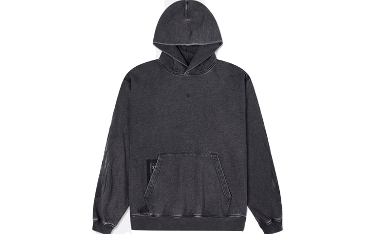 Converse Retro Washed Print Loose Hoodie Black Winter Unisex Style 10021990-A01