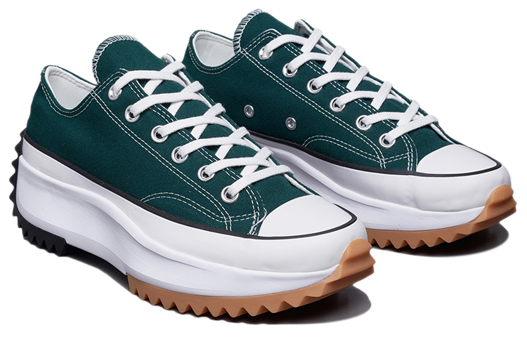 Lookbook 匡威 Run Star Hike 防滑耐磨 低幫休閒帆布鞋 男女同款 墨綠