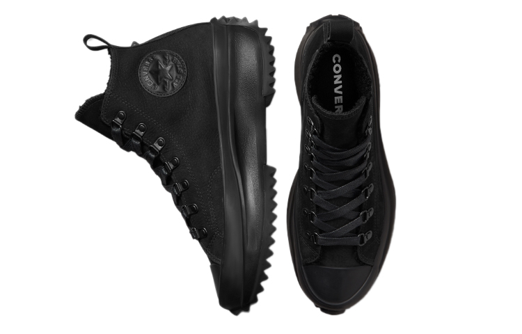 Shop Converse Run Star Hike Tinggi 'Triple Black Sherpa' 173096C