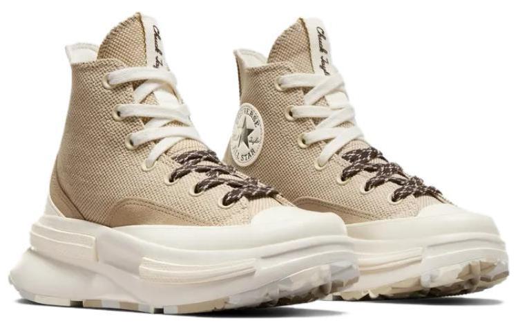 Lookbook Converse Run Star Legacy 防滑耐磨增高 高筒 帆布鞋 男女同款 米白色