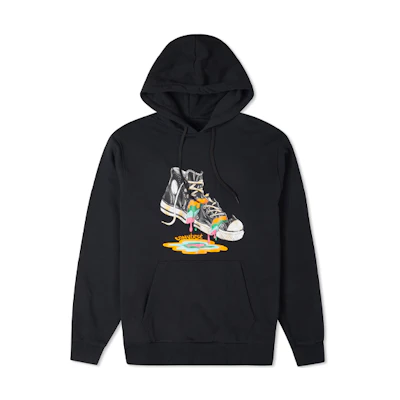 Converse Shoes Print Fleece Hoodie Winter Black Couple Style 10022937-A02
