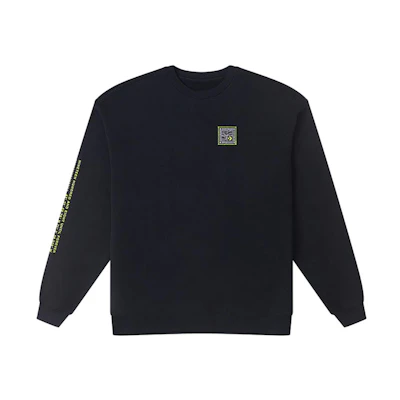 Converse Side Letter Print Crewneck Long-Sleeve Sweatshirt Black 10026527-A01