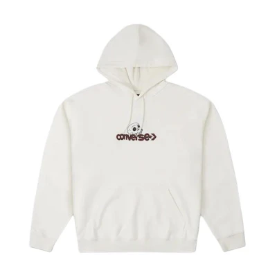 Converse Skull Hoodie Loose Fit Cream Skeleton Letter Print Pullover 10025995-A02