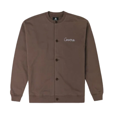 Converse Solid Logo Embroidered Crewneck Bomber Jacket 10024582-A03