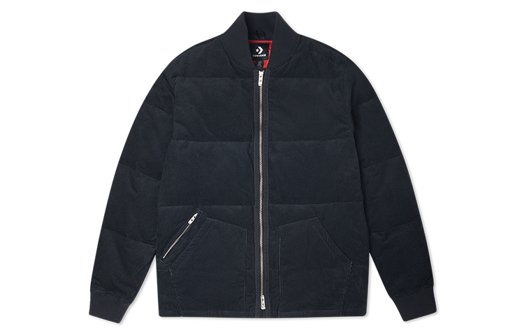 Converse Solid Retro Baseball Jacket - Jet Black 10019987-A04