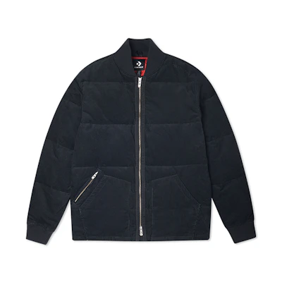 Converse Solid Retro Baseball Jacket - Jet Black 10019987-A04