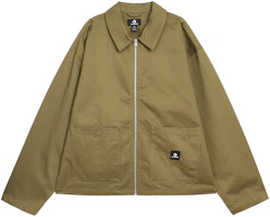 Converse Solid Zip-Up Collared Long Sleeve Shirt Jacket Green 10026149-A01 Converse Solid Zip-Up Collared Long Sleeve Shirt Jacket Green 10026149-A01