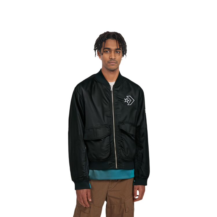 Purchase 匡威SS22黑色飞行夹克带箭头标志 – 男女同款复古风 10024169-A03