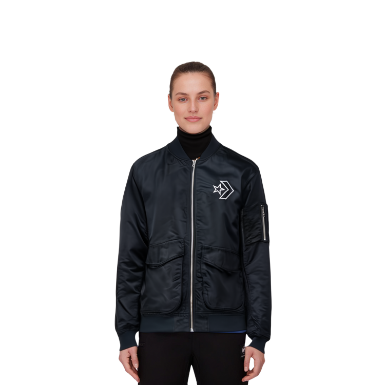 Details for 匡威SS22黑色飞行夹克带箭头标志 – 男女同款复古风 10024169-A03