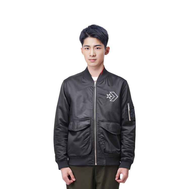 Cheap 匡威SS22黑色飞行夹克带箭头标志 – 男女同款复古风 10024169-A03