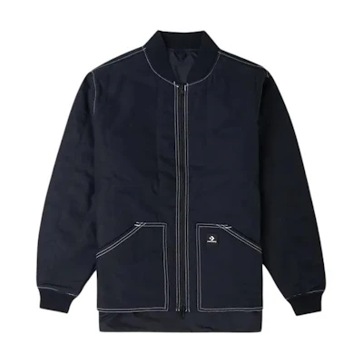 Converse SS23 Unisex Solid Color Zip-Up Jacket Black 10024618-A01