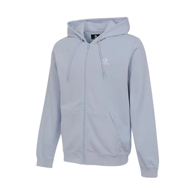 Converse SS25 Logo Hoodie Cardigan Unisex Gray Long-Sleeve Knit 10023871-A19