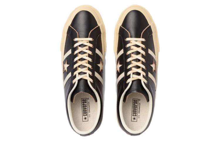 Shop コンバース スター&バーズ US レザー 黒 35200550