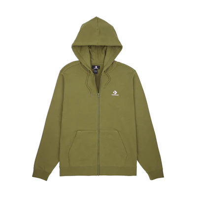 Converse Star Chev Logo Green Outdoor Zipper Hoodie Jacket Unisex 10023871-A18
