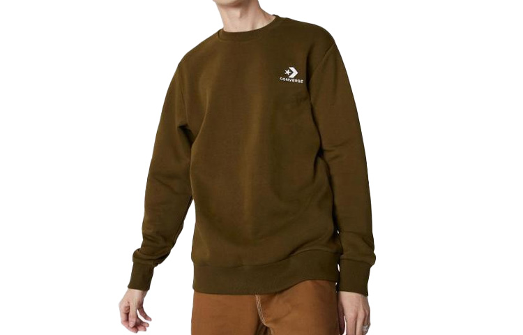 Converse Star Chevron Pullover Hoodie Olive Green ( Casual Outdoor) 10008816-A17