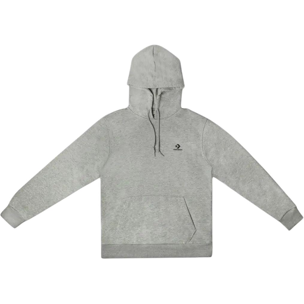 Converse Star Grey Embroidered Logo Hoodie Pullover Long Sleeve Grey 10020343-A06