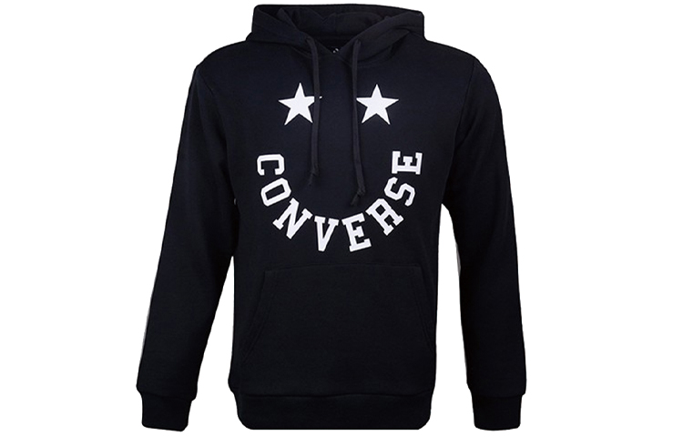 Converse Star Logo Printed Hoodie Black 10018351-A03