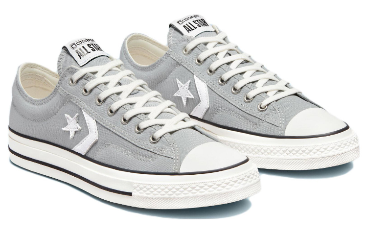 Lookbook Converse Star Player 76 低筒休閒帆布鞋 男女同款 灰白 星箭標