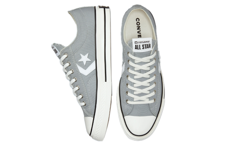 Shop Converse Star Player 76 低筒休閒帆布鞋 男女同款 灰白 星箭標