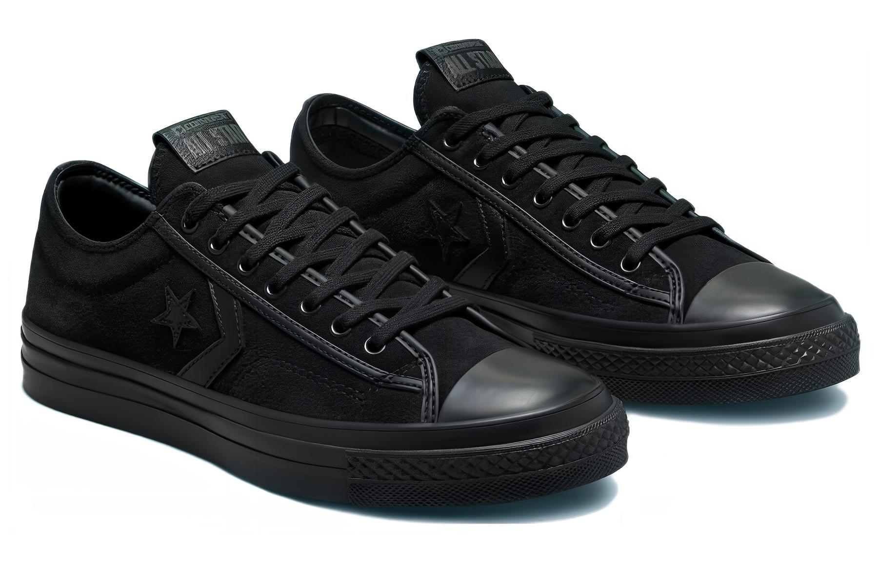 Lookbook Converse Star Player 76 Mono Suede 耐磨防滑 低筒帆布鞋 男女共用 黑色