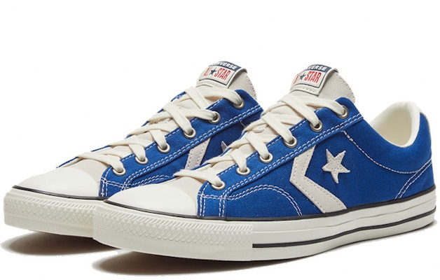 Converse Star Player 復古休閒 防滑輕便 低筒 板鞋 男女款式 藍白色 Lookbook Converse Star Player 復古休閒 防滑輕便 低筒 板鞋 男女款式 藍白色
