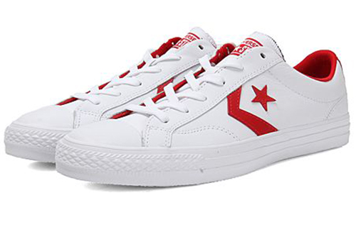 Lookbook Converse Star Player Ox Wit Rood Leer ''Wit Rood'' 159739C