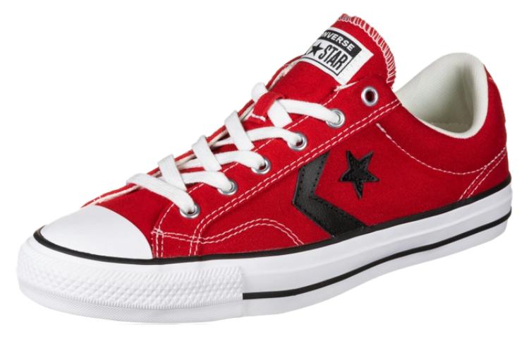 Lookbook コンバース スタープレイヤー OX エナメル 赤/黒/白 165458C