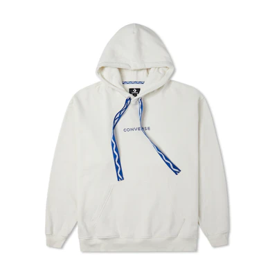 Converse Tapestry Logo Print Drawstring Pullover Hoodie Men’s Off-White 10025057-A01