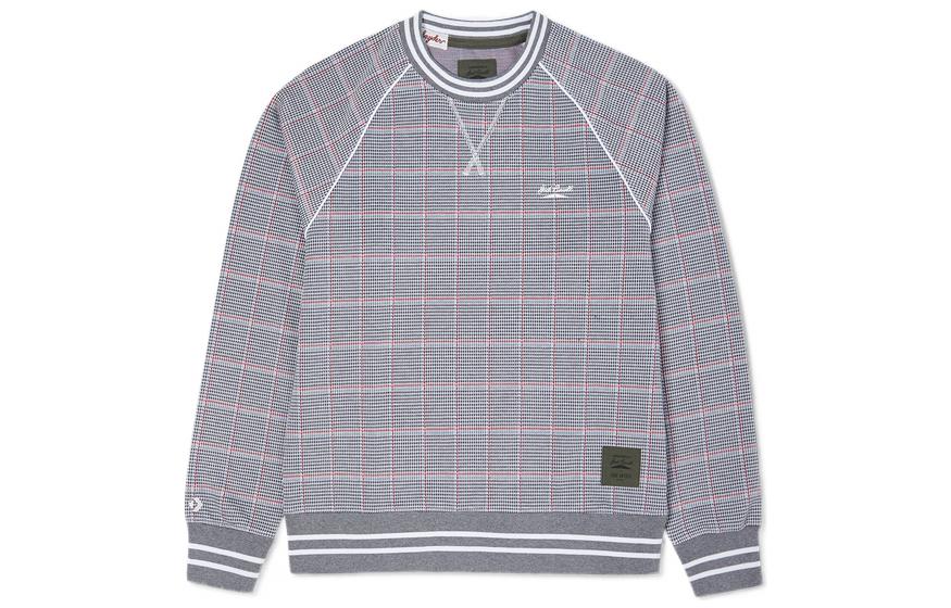 Converse Todd Snyder Plaid Po Crew Grey Unisex Plaid Pullover Sweatshirt 10023347-432