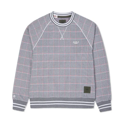 Converse Todd Snyder Plaid Po Crew Grey Unisex Plaid Pullover Sweatshirt 10023347-432