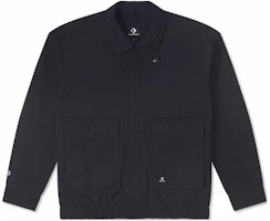Converse Transitional Black Outdoor Logo Casual Workwear Jacket 10026903-A02 Converse Transitional Black Outdoor Logo Casual Workwear Jacket 10026903-A02