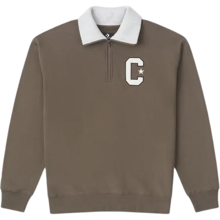Converse Unisex Colorblock Half-Zip Pullover Sweatshirt Brown 10026553-A04