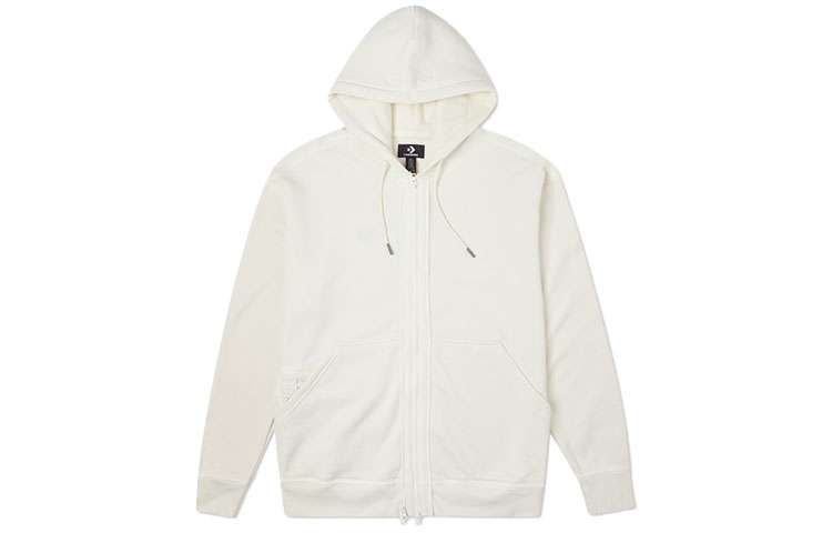 Converse Unisex Full-Zip Hoodie Jacket Solid Color White 10022002-A11