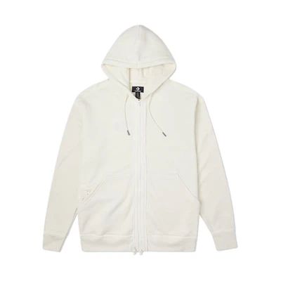 Converse Unisex Full-Zip Hoodie Jacket Solid Color White 10022002-A11