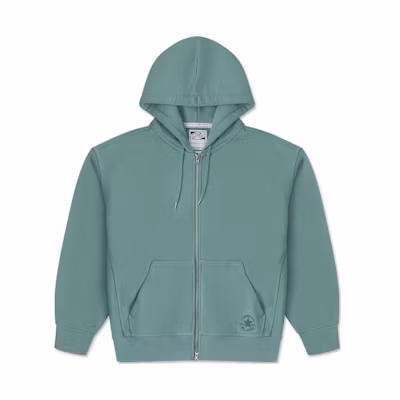 Converse Unisex Solid Color Zip Hoodie Green 10026899-A04