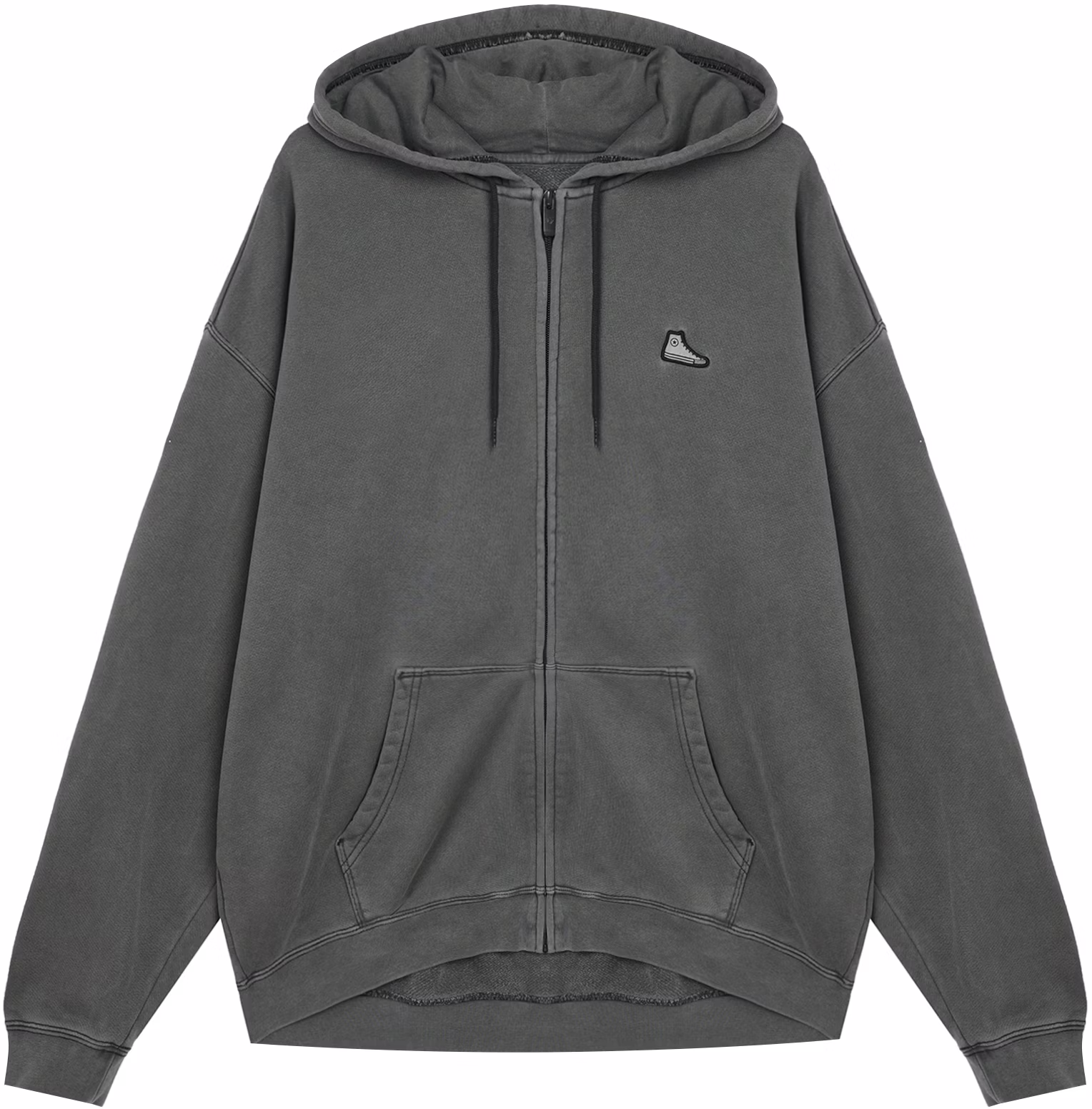 converse-unisex-solid-gray-full-zip-hoodie-jacket-casual-fashion-10026669-a01