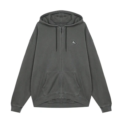 Converse Unisex Solid Gray Full-Zip Hoodie Jacket Casual Fashion 10026669-A01