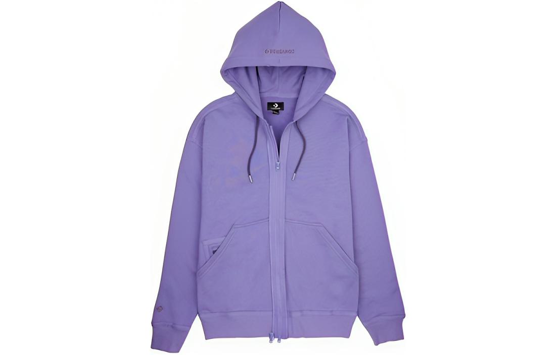 Converse Utility Fleece Zip-Up Hoodie Purple Casual Jacket 10022002-A13