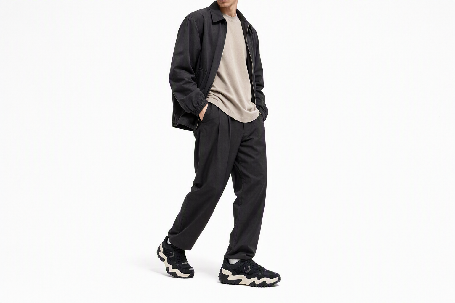Order 컨버스 웨이브 모션 트레이너 OX 블랙 캐주얼 슈즈 A19128C