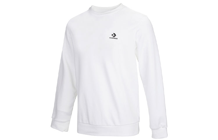 Converse White Casual Sports Logo Pullover Sweatshirt 10020345-A16