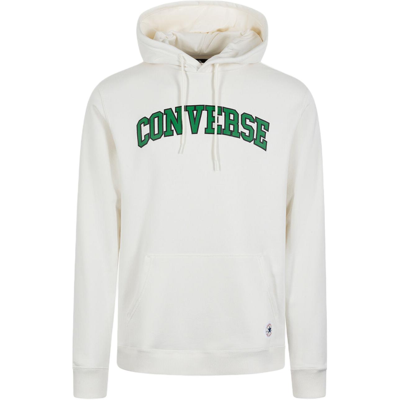 Converse White Hoodie Loose-Fit Pullover with Lettering Design 10027046-A01