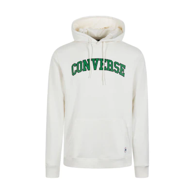 Converse White Hoodie Loose-Fit Pullover with Lettering Design 10027046-A01