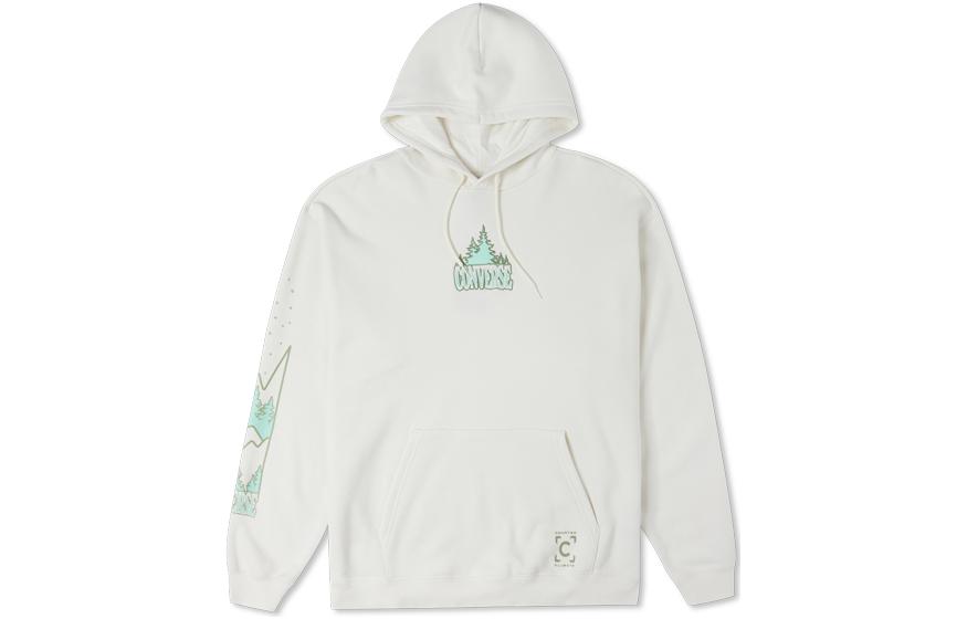 Converse White Hoodie with Solid Color and Scenic Print Design 10025031-A01