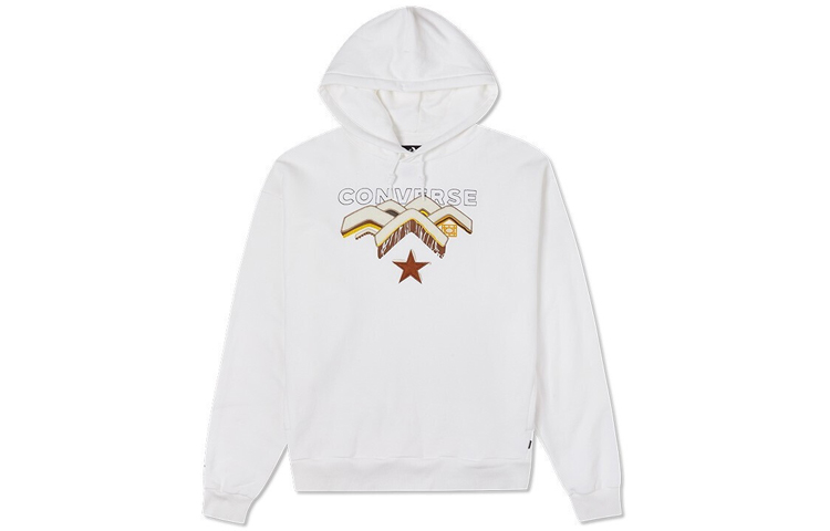 Converse White Pullover Hoodie with Mountain Star Arrow Print 10023523-A01
