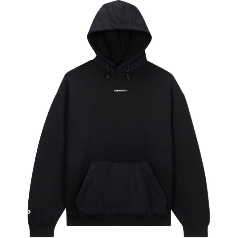 Converse Wordmark Hoodie Pullover Loose Fit Black Long Sleeve Sweatshirt 10025998-A01