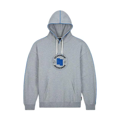 Converse ADER ERROR Letter Print Fleece Lined Hoodie Unisex Couple Style Grey 10025392-A01