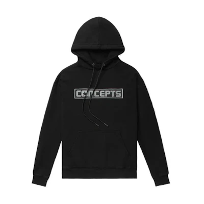 Converse CONCEPTS Hoodie Black Kangaroo Pocket Logo Print Capsule Collection CVNS0982