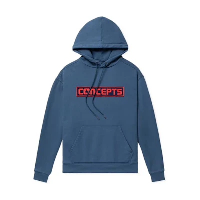 Converse CONCEPTS Hoodie Navy Blue with Kangaroo Pocket Logo Design for Men CVNS0981